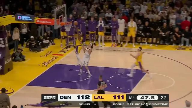 湖人主场绝杀掘金 东契奇命中生涯首记绝杀球